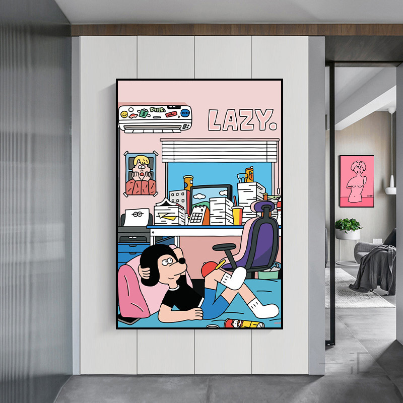小众ins风装饰画恶搞韩国插画
