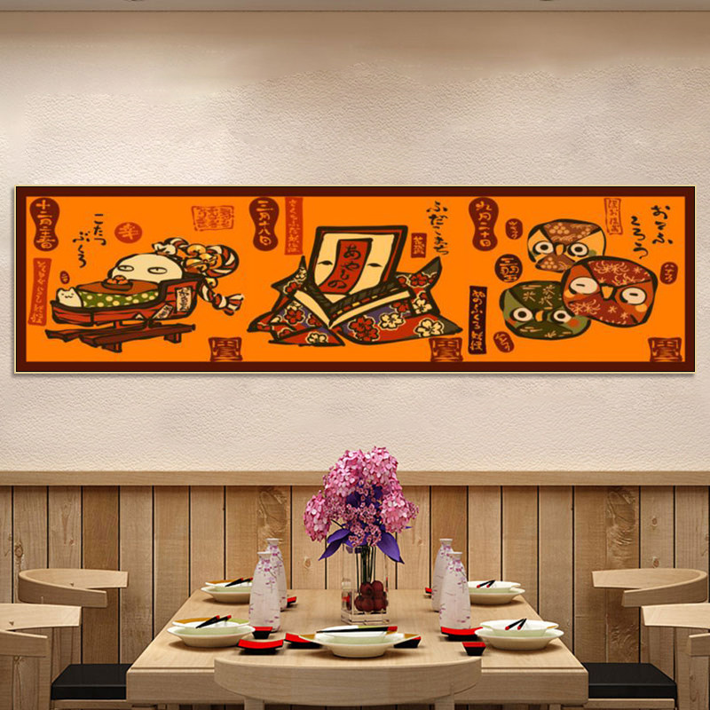日式料理店装饰画日本餐厅卡通挂画居酒屋寿司店海鲜店饭店壁画