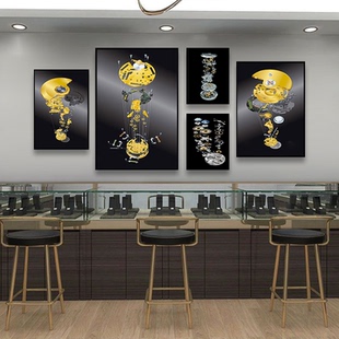 名表店装饰画轻奢品专柜寄卖行挂画手表保养维修店手表分解图壁画