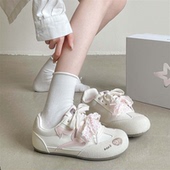 女款 板鞋 2025厚底小白鞋 薄款 小众德训鞋 面包鞋 夏季 透气百搭运动鞋