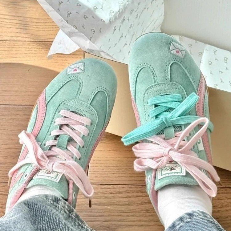 爆款德训鞋女2025秋夏新款百搭运动休闲鞋复古赛车鞋软底阿甘鞋子