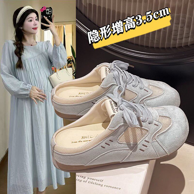 孕妇鞋春季外穿2026新款软底不累脚孕期一脚蹬鞋子春天半拖凉鞋女