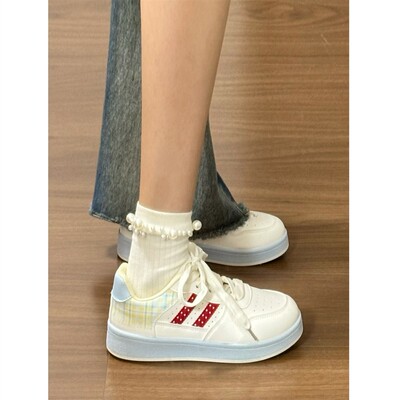 小众学生小白鞋女透气2025新款休闲运动鞋女孩初中生春秋板鞋女