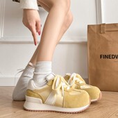 2025新款 春秋德训运动跑步休闲百搭女厚底轻便圆头老爹阿甘鞋 女