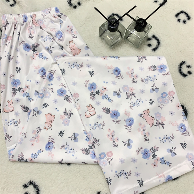 遛弯裤可爱兔子睡裤女韩版春秋居新款家休闲冬季宽松长裤可外穿