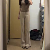 气质显瘦垂感百搭休闲喇叭裤 卡其色微喇裤 高腰修身 2026新款 女春季