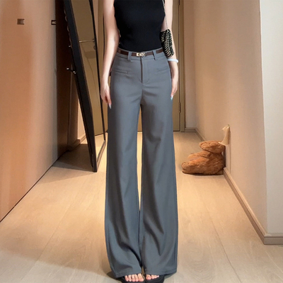 韩版高级感垂感显瘦直筒西裤女