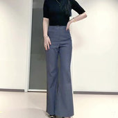 高腰宽松气质显瘦垂感喇叭裤 高级感灰色微喇西装 春季 女2026新款 裤