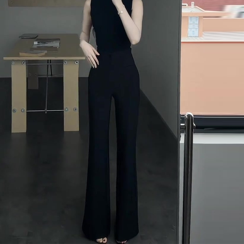 女士高腰显瘦垂感微喇西装裤