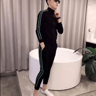 春季潮流休闲卫衣套装男时尚百搭整套情侣长袖裤子两件套社会小伙