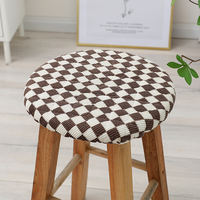Household round stool seat cushion, all-season cotton-padded universal anti-slip chair cover, canteen and restaurant round chair seat cover thumbnail 4