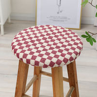 Household round stool seat cushion, all-season cotton-padded universal anti-slip chair cover, canteen and restaurant round chair seat cover thumbnail 2