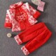 2岁周岁宝宝抓周过年衣服婴幼儿汉服冬厚套装 小女童薄棉唐装