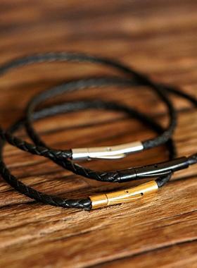 可穿大孔珠的真皮绳手链