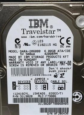 【议价】IBM DARA-206000 6G 2.5寸并口工业工控设