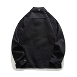 工装风翻领牛仔夹克男休闲宽松纽扣多口袋长袖外套JB80-特价P53，男装夹克，电商A007-1