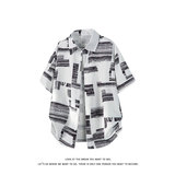 夏季新款大码休闲潮流短袖衬衫花衬衣条纹衬衫DC2252-特价P23，男装T恤，电商A007-1