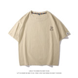 短袖圆领T恤男简约休闲小熊印花亲肤透气工装风上衣T3375-特价P22，男装T恤，电商A007-1