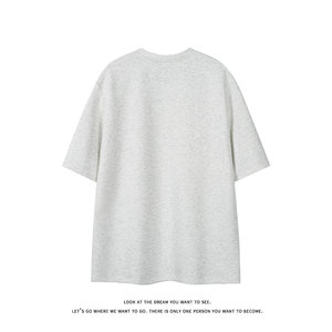 美式风圆领短袖T恤男女宽松型显瘦重磅百搭休闲上衣T3706-特价P24图片
