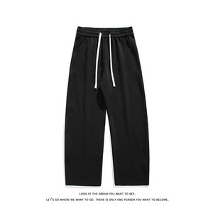 休闲裤螺口拼接立体裁剪纯色运动裤男基础湾刀裤型K8674-特价P38图片
