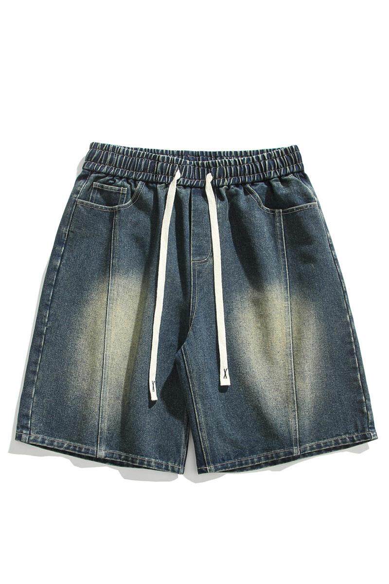 夏新百搭美式休闲松紧腰水洗拼接牛仔短裤子男DK8482-P32【特价】,男装牛仔裤,电商A007-1
