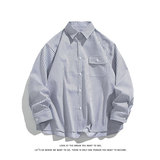 休闲条纹衬衫男宽松休闲大码长袖衬衣外套内搭C2268-特价P45，男装衬衫，电商A007-1