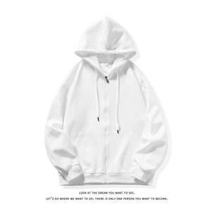 潮流大码休闲宽松情侣开衫连帽纯色卫衣外套W4277-P44【特价】图片