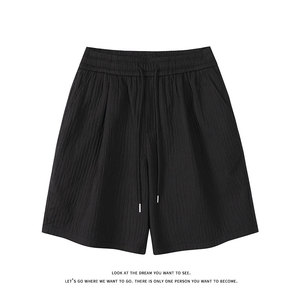 日常百搭休闲运动短裤男女简约宽松抽绳松紧腰裤子DK8703-特价P25图片