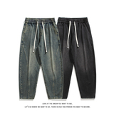 巴家弯刀高街牛仔裤宽松直筒裤松紧腰休闲长裤K8552-P40【特价】，男装牛仔裤，电商A007-1