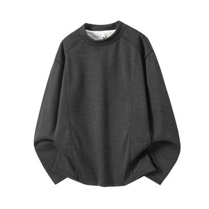 美式套头半高领加绒保暖卫衣灰色长袖加厚打底上衣TDR119-特价P26图片