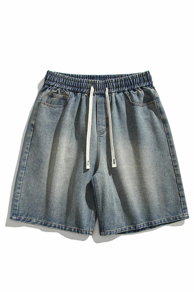 夏新百搭美式休闲松紧腰水洗潮流牛仔短裤子男DK8490-P32【特价】,男装牛仔裤,电商A007-1