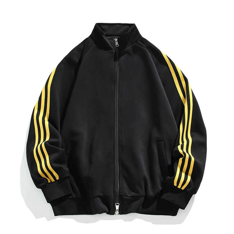 休闲立领套头长袖上衣男女条纹高级感卫衣外套W4694-特价P52,女装短外套,电商A007-1