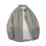 日系复古条纹长袖衬衫男高级感穿搭大码休闲衬衣外套C2251-特价28，男装衬衫，电商A007-1