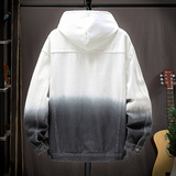 渐变色牛仔夹克男宽松翻领美式风潮流外套长袖上衣JA1718-特价P65，男装夹克，电商A007-1