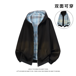 双面穿开衫卫衣长袖情侣宽松休闲百搭上衣外套W4600-P60【特价】图片