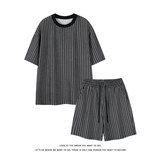 短袖短裤运动套装宽松休闲圆领条纹两件套T3712特P28/DK8699特P27，男装牛仔裤，电商A007-1