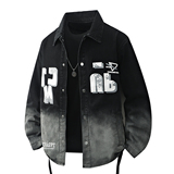 美式街头风牛仔夹克男春秋潮流青少年帅气外套JA685-特价P63，男装夹克，电商A007-1