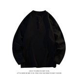 美式复古亨利领休闲长袖T恤卫衣男宽松休闲上衣内搭T3690-特价24，男装T恤，电商A007-1