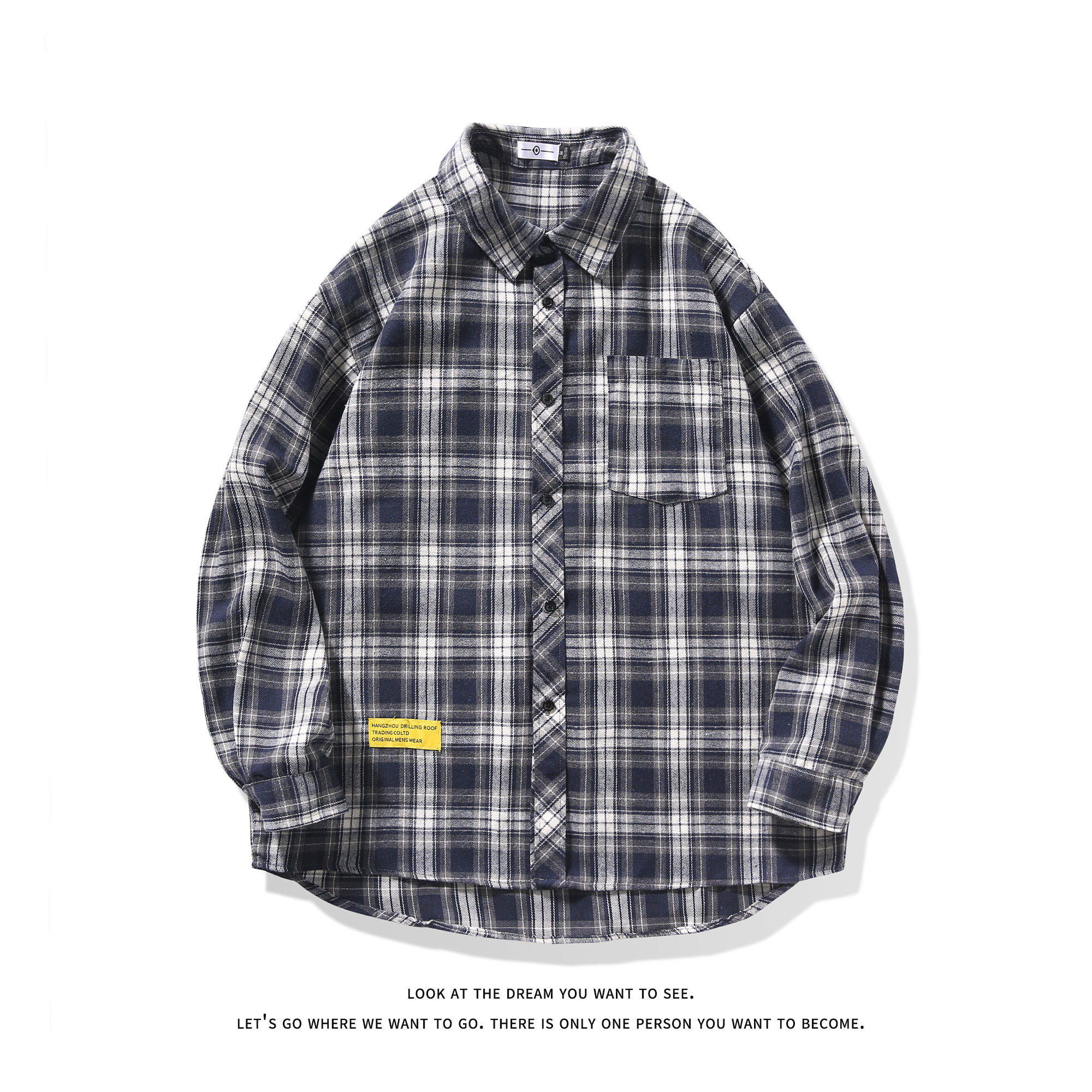 港风慵懒风休闲宽松潮流大码百搭情侣格子衬衫C2158-特P28无差价，男装衬衫，电商A007-1