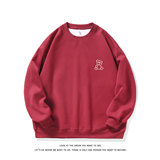 烫花大码330克重磅华棉复合圆领纯色休闲卫衣-W4272-P33【特价】，男装卫衣，电商A007-1