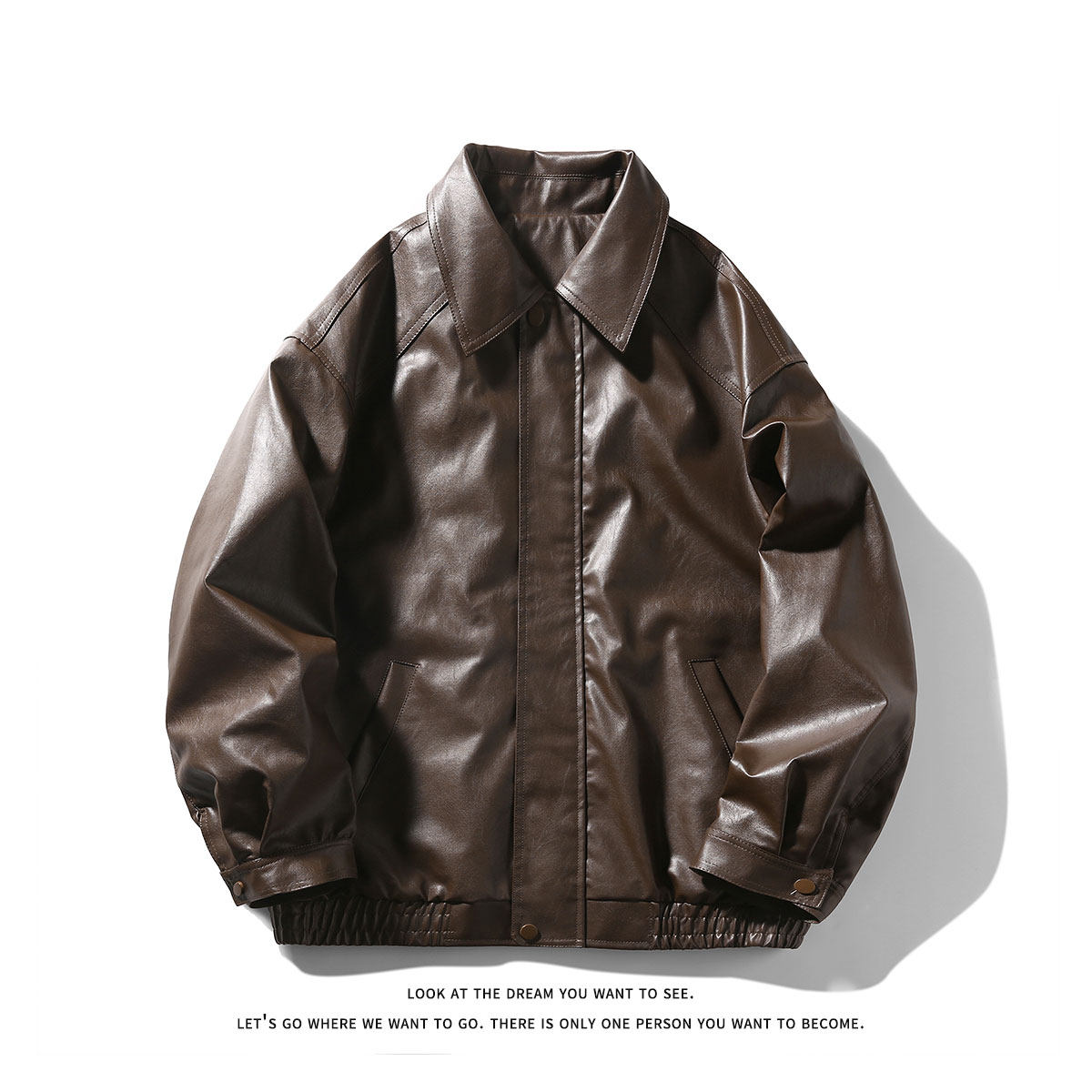 潮流宽松美式复古机车皮衣PU皮夹克外套P7806-P70【特价】，男装夹克，电商A007-1