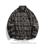 韩版潮流复古格子大码翻领长袖衬衫内搭外套C2193-P30【特价】，男装衬衫，电商A007-1