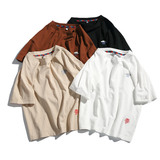 云朵图案短袖T恤男宽松型日常休闲刺绣圆领透气上衣T126-特价P19，男装T恤，电商A007-1