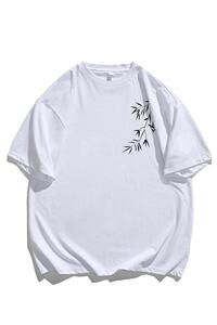 风新中式竹子240克双纱精梳棉半袖短袖T恤T3515-P25【特价】图片