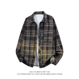 韩版潮流复古格子大码翻领长袖衬衫内搭外套C2193-P30【特价】，男装衬衫，电商A007-1