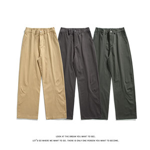 2025秋季新款纯色直筒裤男女同款宽松休闲阔腿裤K8672-特价P44,男装休闲裤,电商A007-1
