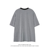 短袖T恤男女宽松圆领条纹百搭休闲慵懒风上衣T3712-特价P28，男装T恤，电商A007-1