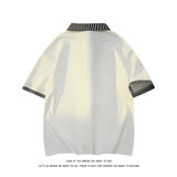 假两件格子拼接短袖T恤男夏季潮牌polo衫美式衬衫领T3652特价P30，男装T恤，电商A007-1
