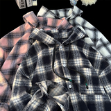 磨毛加厚连帽外套秋季美式慵懒风格子长袖衬衫C2257-特价P45，男装衬衫，电商A007-1