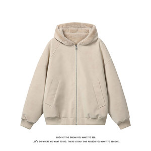网图慎上荔枝纹皮座山雕加绒连帽棉服加厚保暖棉衣MP7826-特价P85图片
